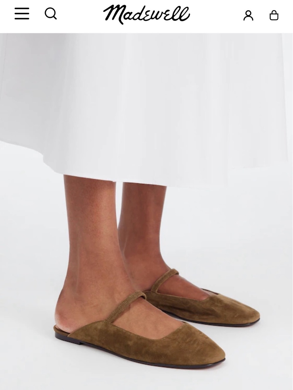 Madewell Olive Suede Mary Jane Mule Flats